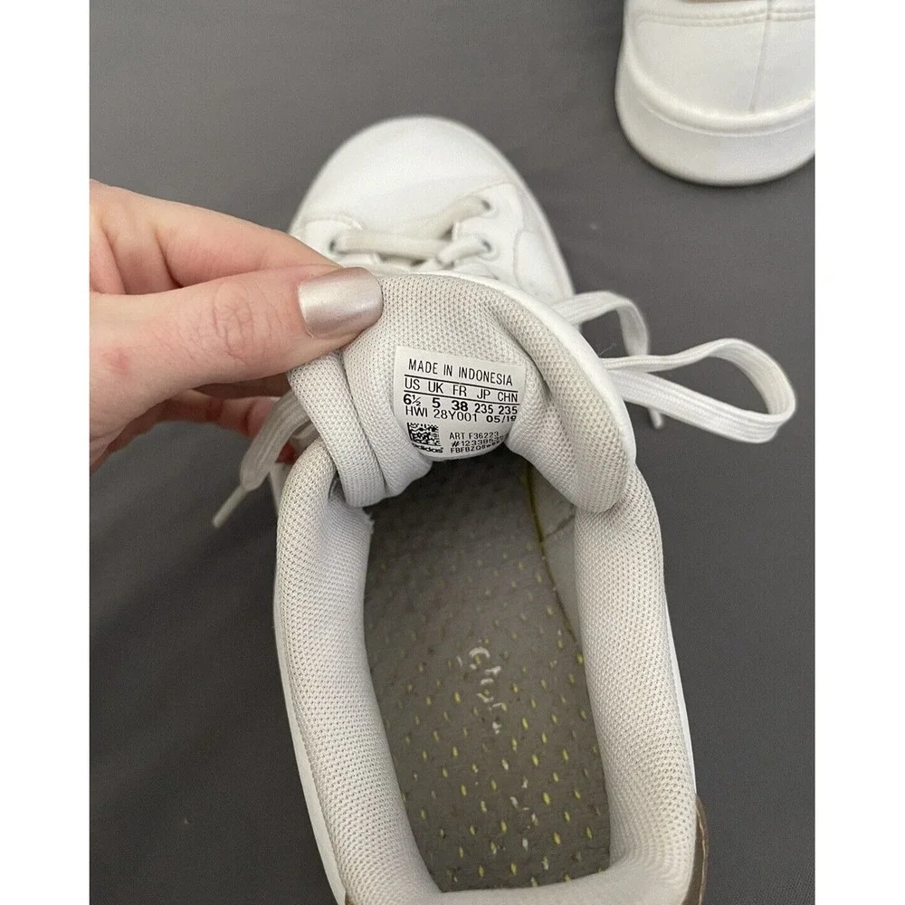 Adidas Womens 6.5 Cloudfoam‎ Advantage Sneakers Shoes White F36223 LowTop LaceUp